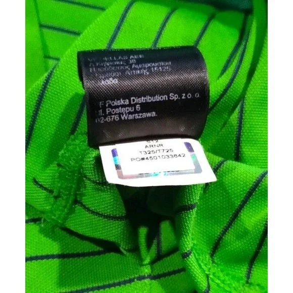 The North Face Mens Medium Green Striped Quarter Zip Short Sleeve Polo Shirt EUC - Picture 14 of 16